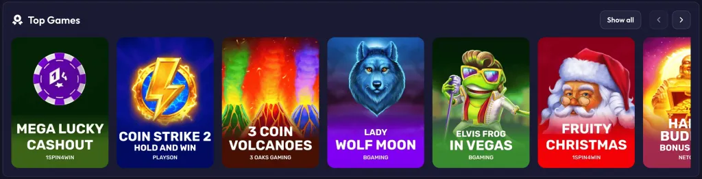Diverse Game Selection in SpinRise Casino
